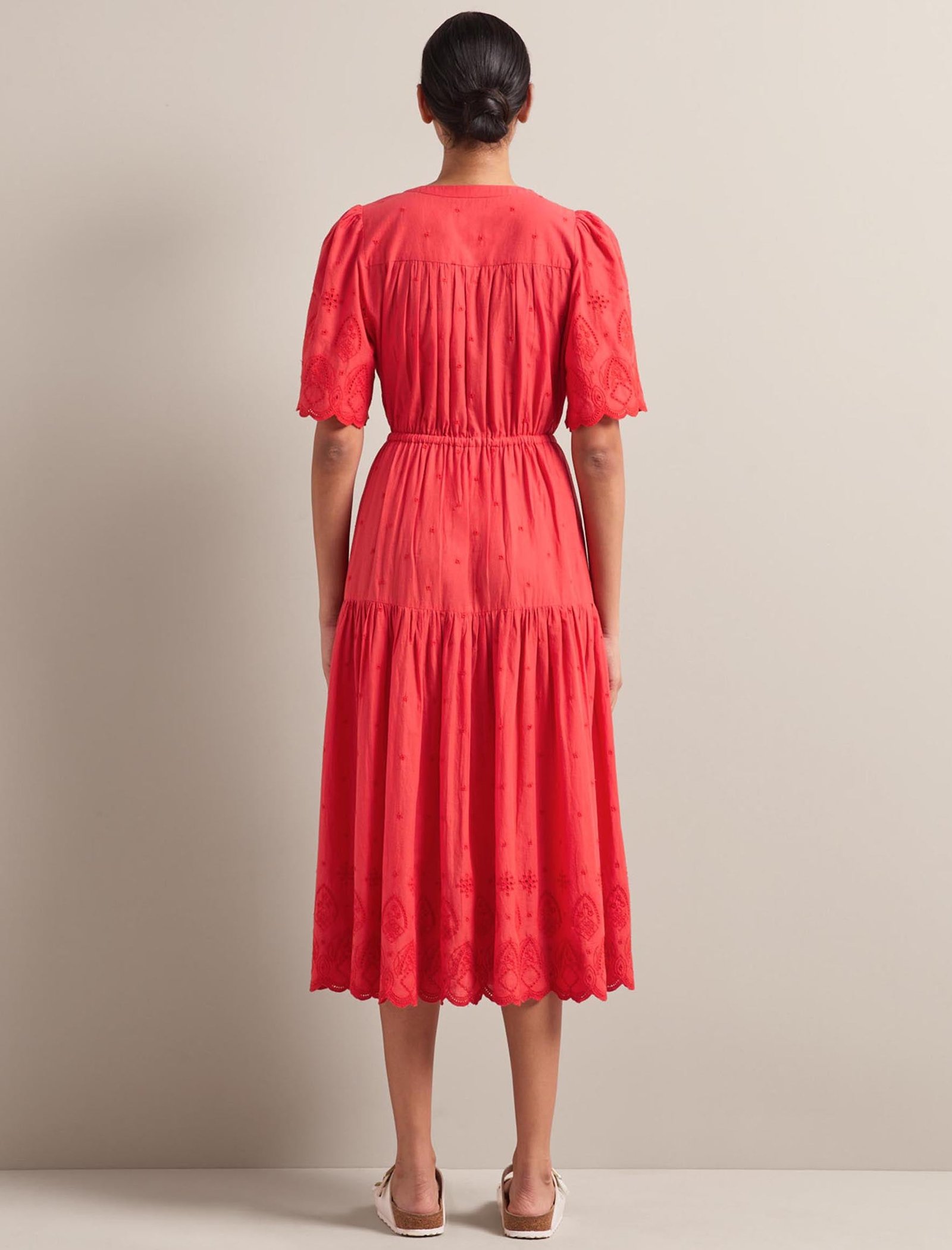 Nicole Organic Cotton Maxi Dress - Coral - Image 11